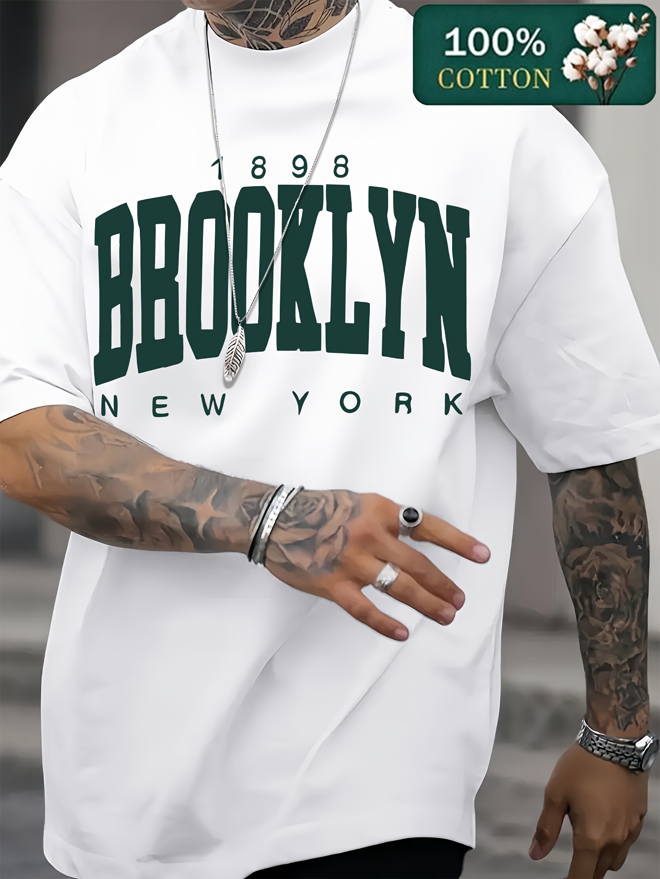 York Men'S Fashion - Мужская летняя модная футболка 1898 Brooklyn