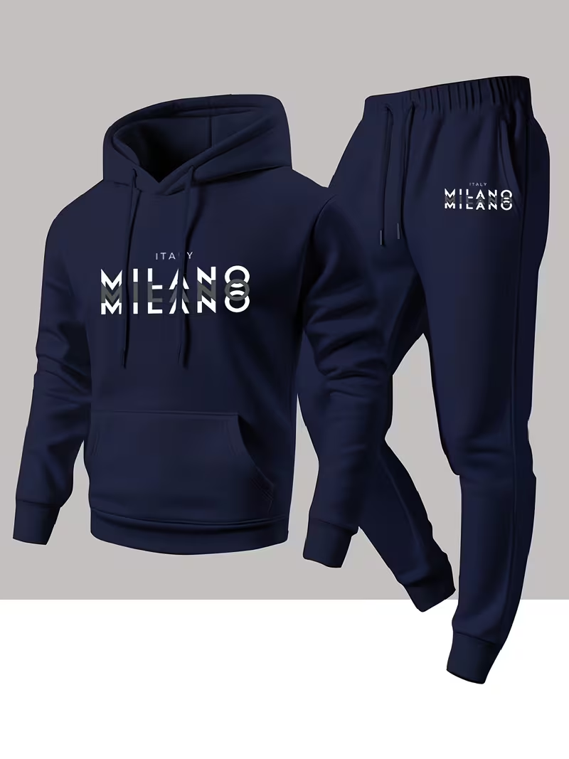 Men'S Fashion Clothing - Мужской модный комплект с принтом: худи