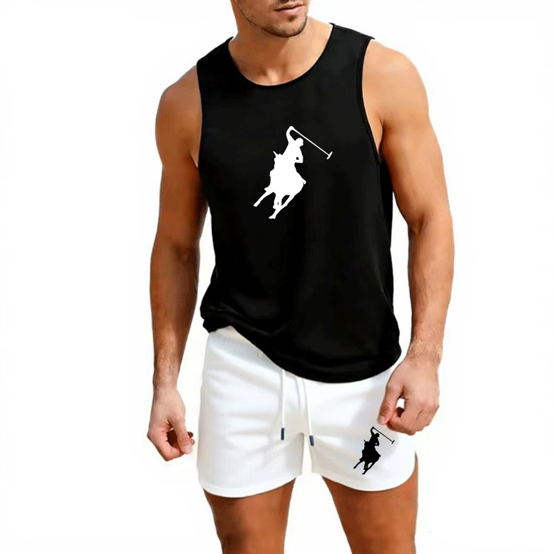 Mens Fashion Casual - Мужской летний комплект из жилетки и