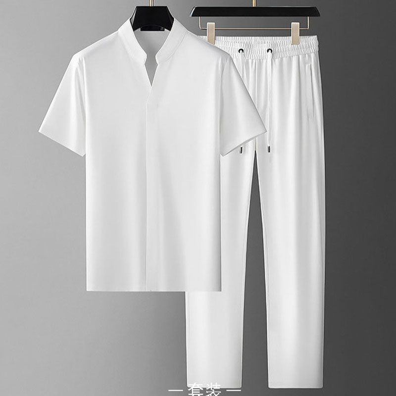 Men'S Fashion V Neck T Shirts - Летний модный комплект из двух предметов: