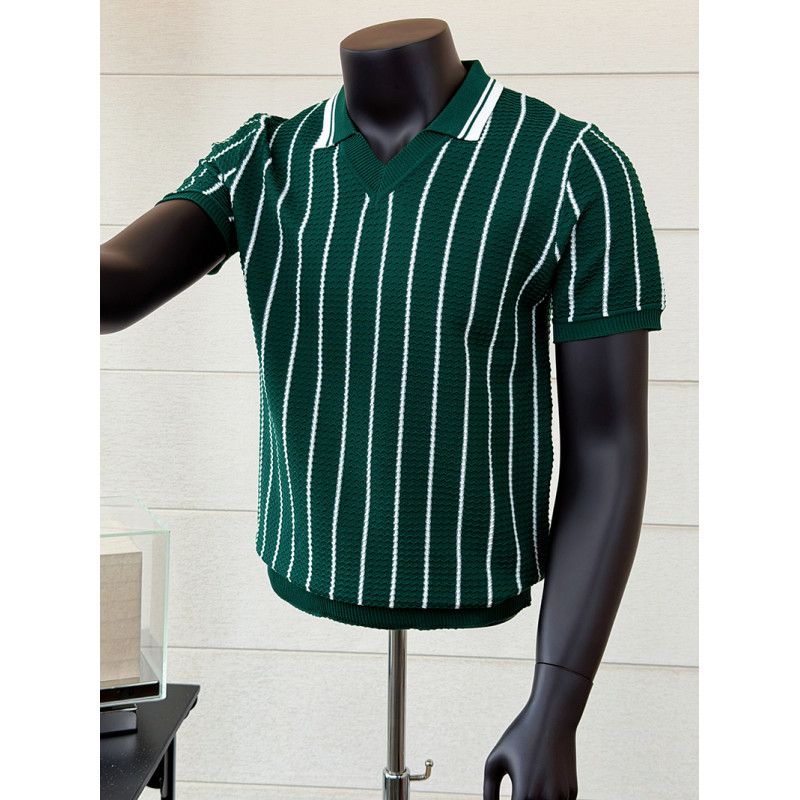 Men'S Fashion V Neck T Shirts - Летняя мужская футболка-поло из ледяного шелка