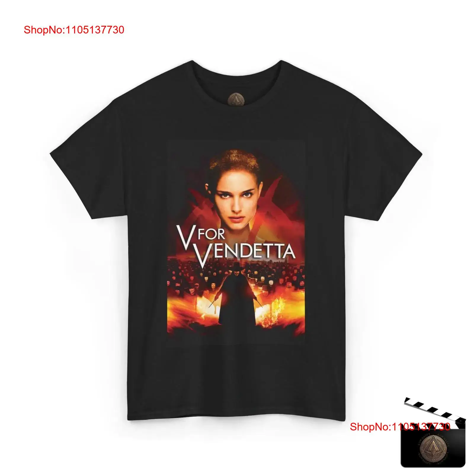 Men'S Fashion V Neck T Shirts - Футболка с постером фильма V значит