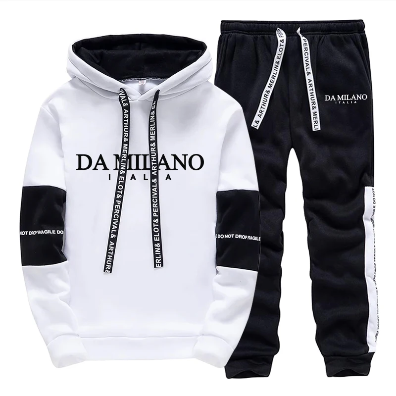 Men'S Fashion Clothing - Черно-белый осенне-зимний мужской спортивный костюм: повседневные