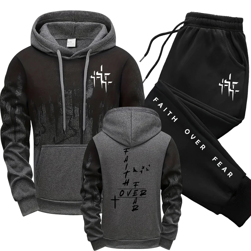Men'S Fashion Outfits - Мужской спортивный костюм-двойка (худи и брюки)