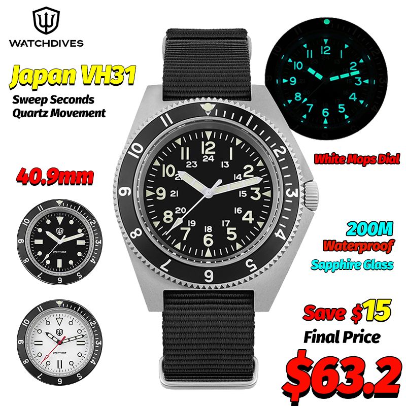 Mens Fashion Bracelet - Watchdives WD1972 Кварцевые часы с сапфировым