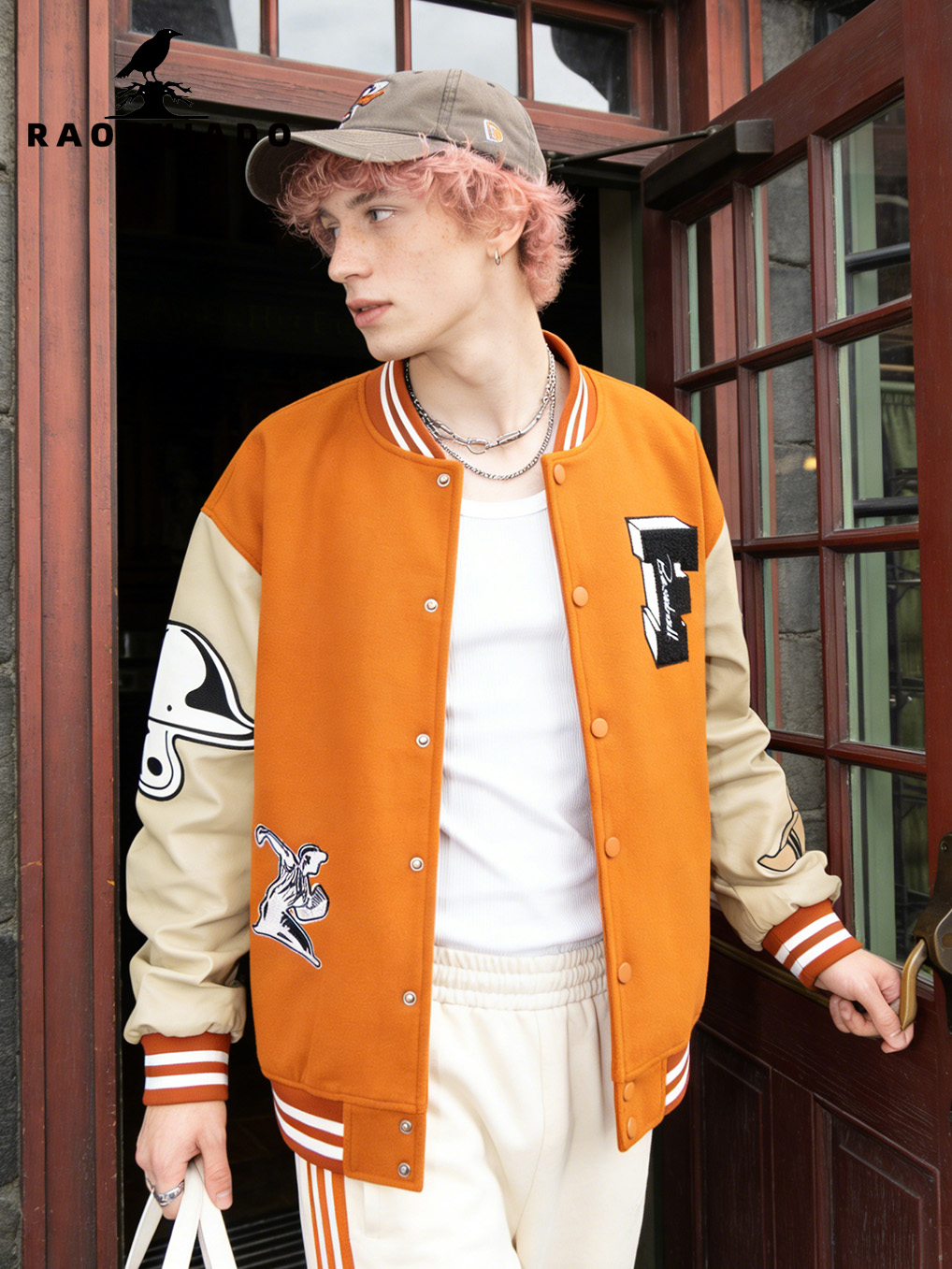 Varsity Jacket Letterman - Мужская винтажная бейсбольная куртка в стиле