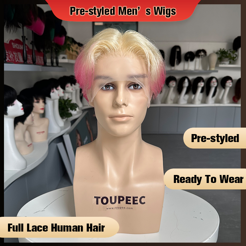 Men Fashion Hair Style - Мужской парик из натуральных волос с