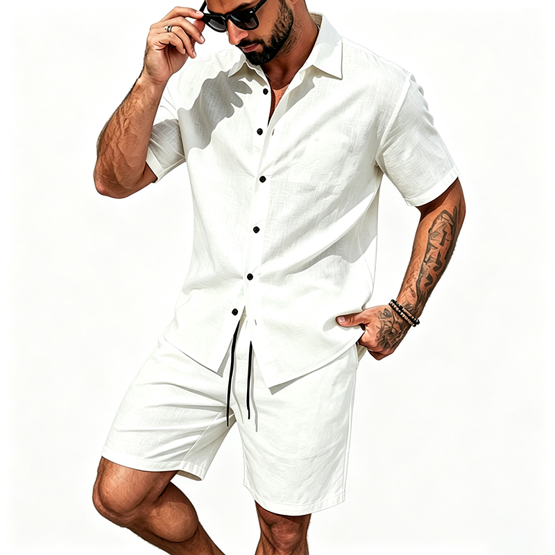 Мужской льняной комплект из дв – обзор и цена Linen Shirt Summer