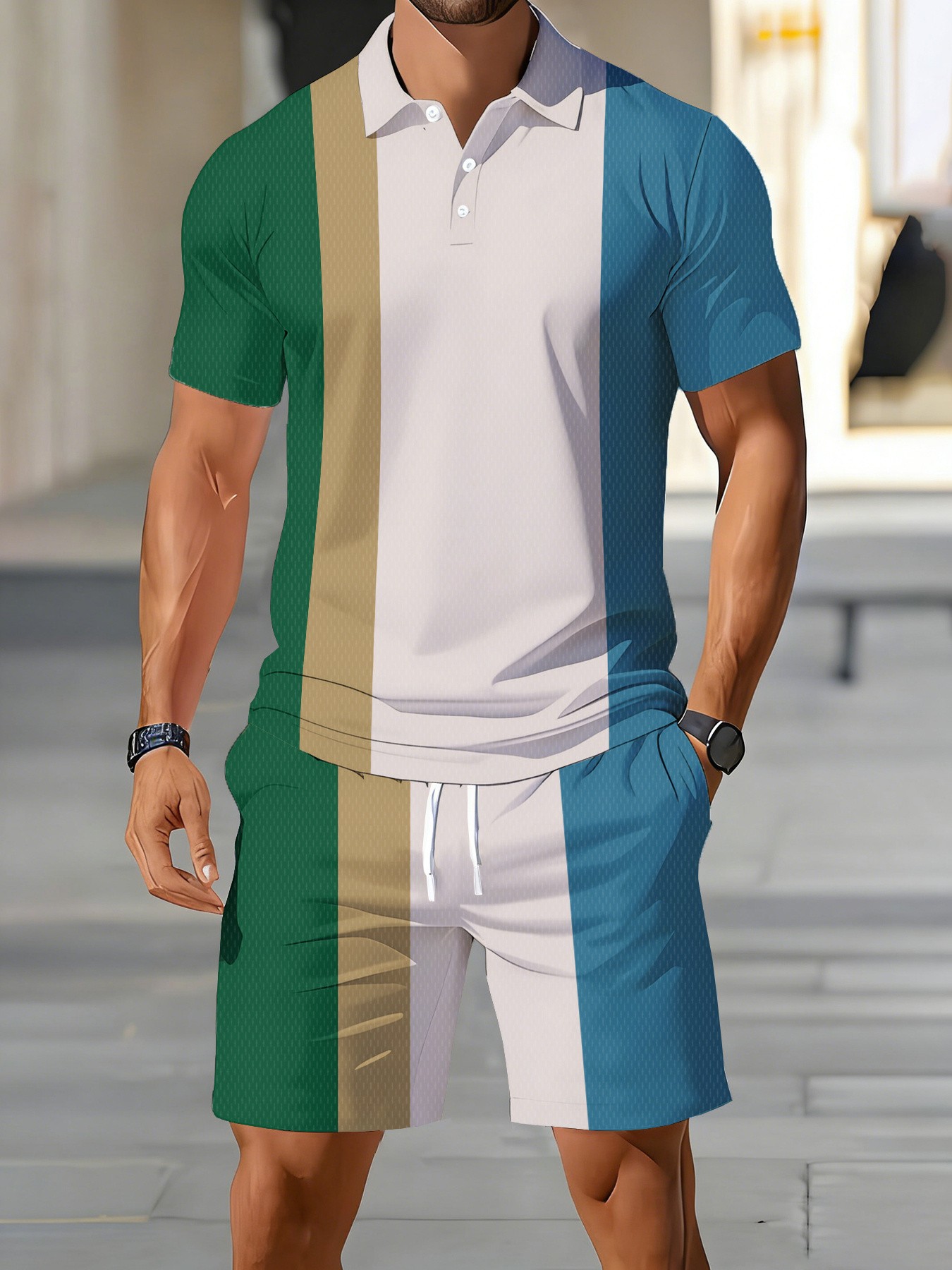 Новый летний мужской комплект  – обзор и цена Men'S Fashion Polo