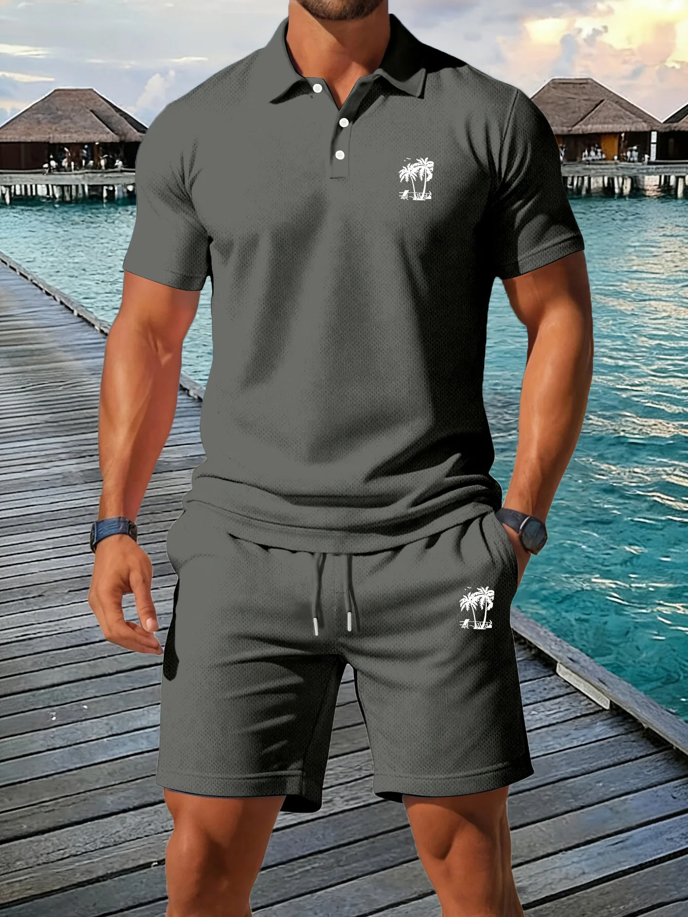 Летний новый мужской комплект  – обзор и цена Men'S Fashion Polo