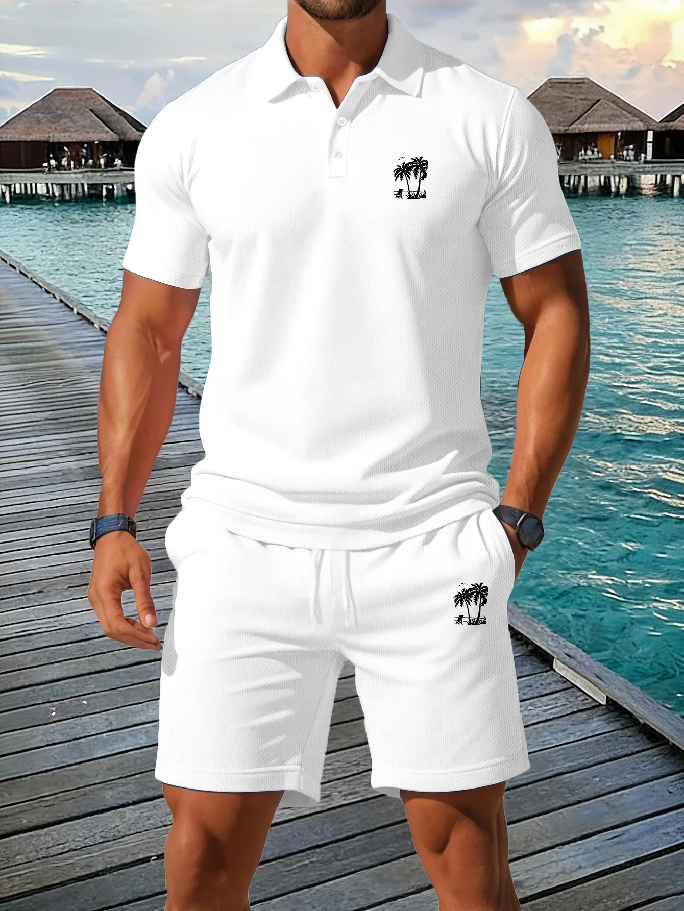 Летний новый мужской комплект  – обзор и цена Men'S Fashion Polo