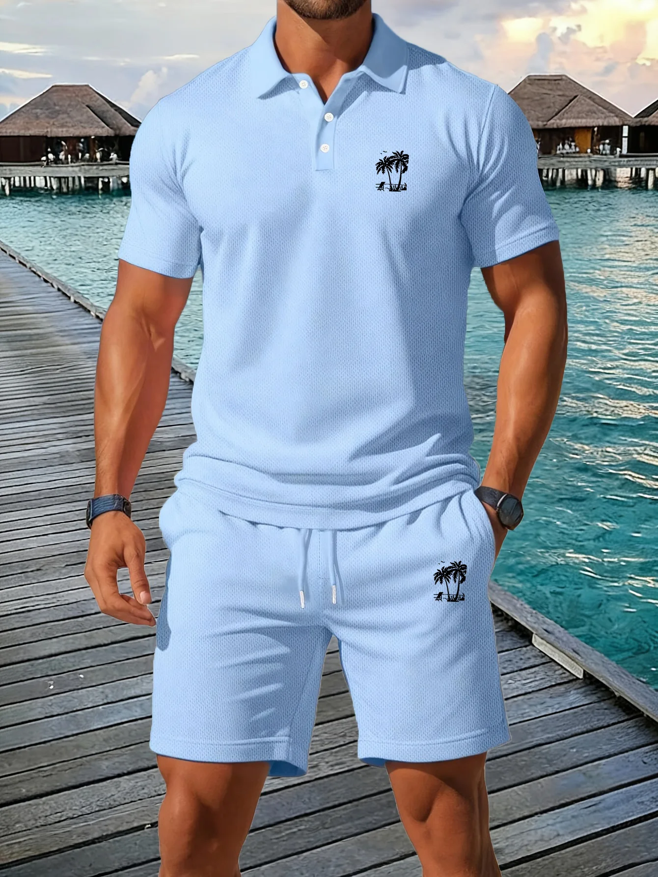Летний новый мужской комплект  – обзор и цена Men'S Fashion Polo