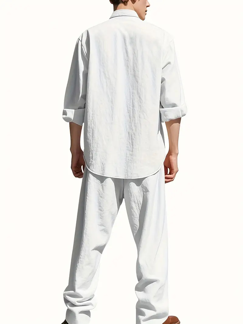 Мужской белый льняной костюм:  – обзор и цена Linen Shirt Summer