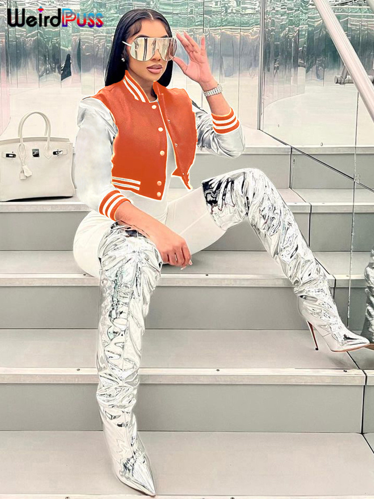 Короткая куртка Weird Puss с п – обзор и цена Varsity Jacket Letterman