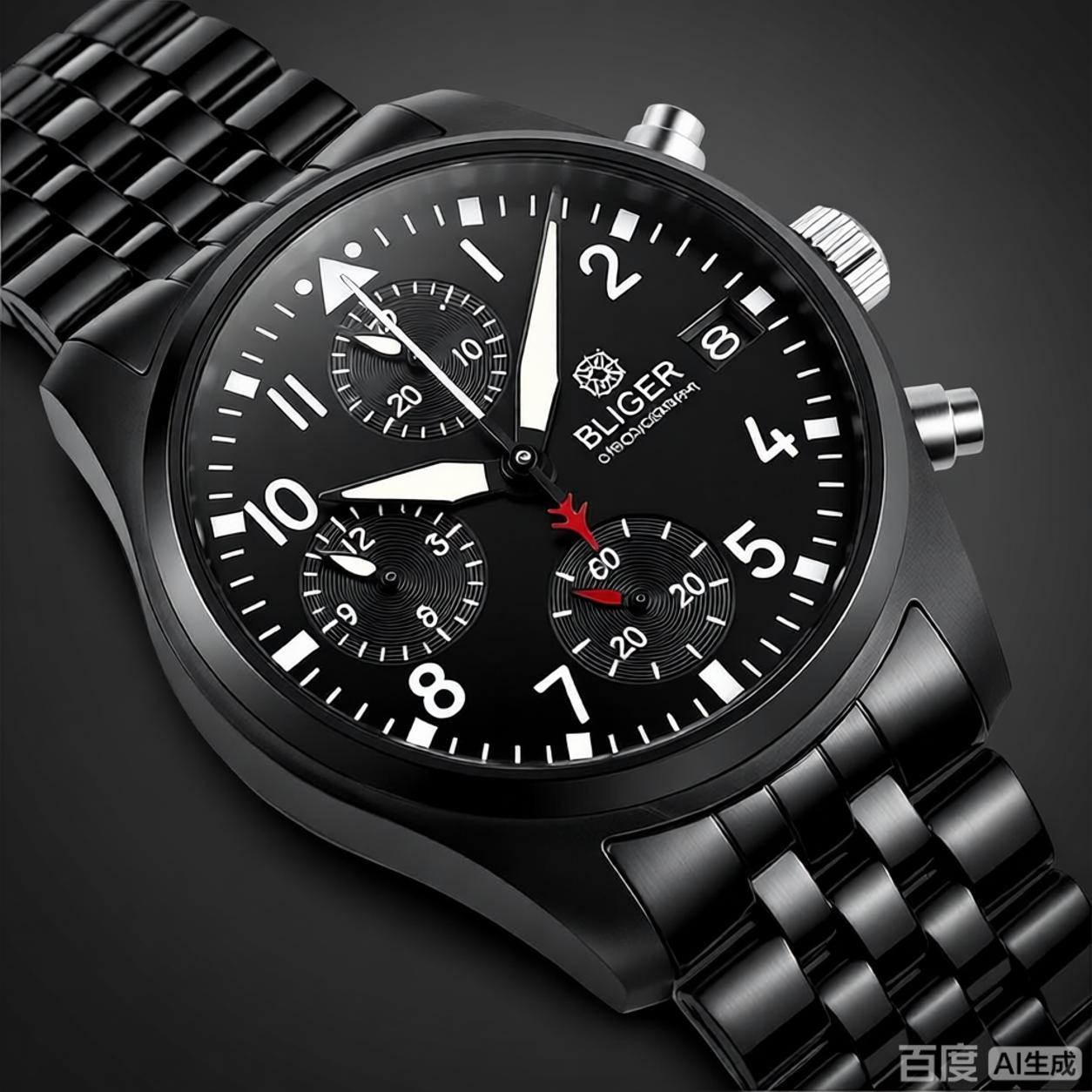 Часы BLIGER, полностью черные, – обзор и цена Mens Fashion Bracelet