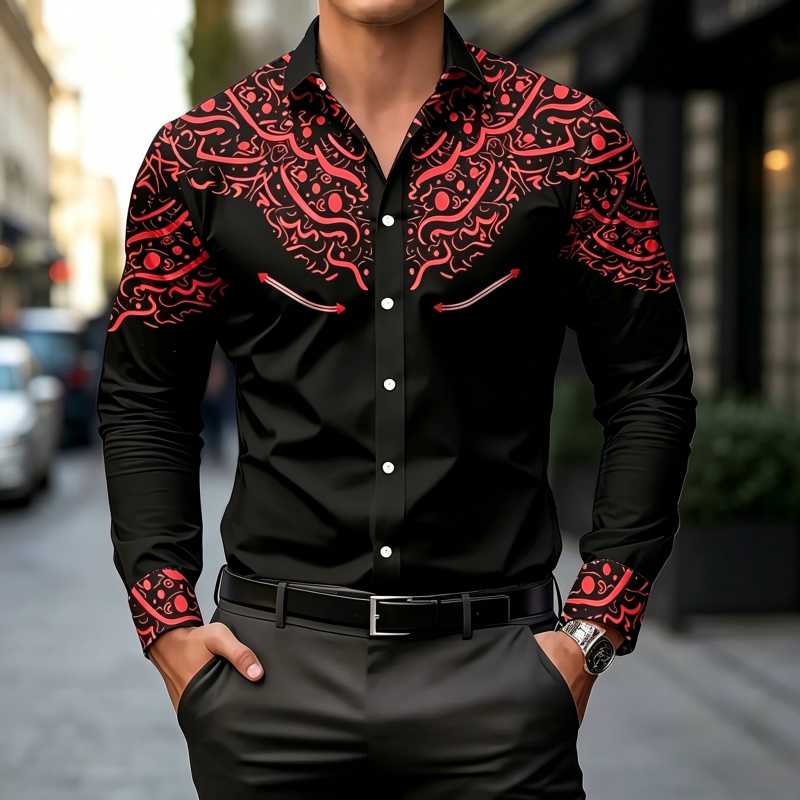 Черно-белая рубашка с контраст – обзор и цена Mens Fashion Casual