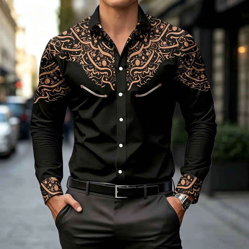 Черно-белая рубашка с контраст – обзор и цена Mens Fashion Casual